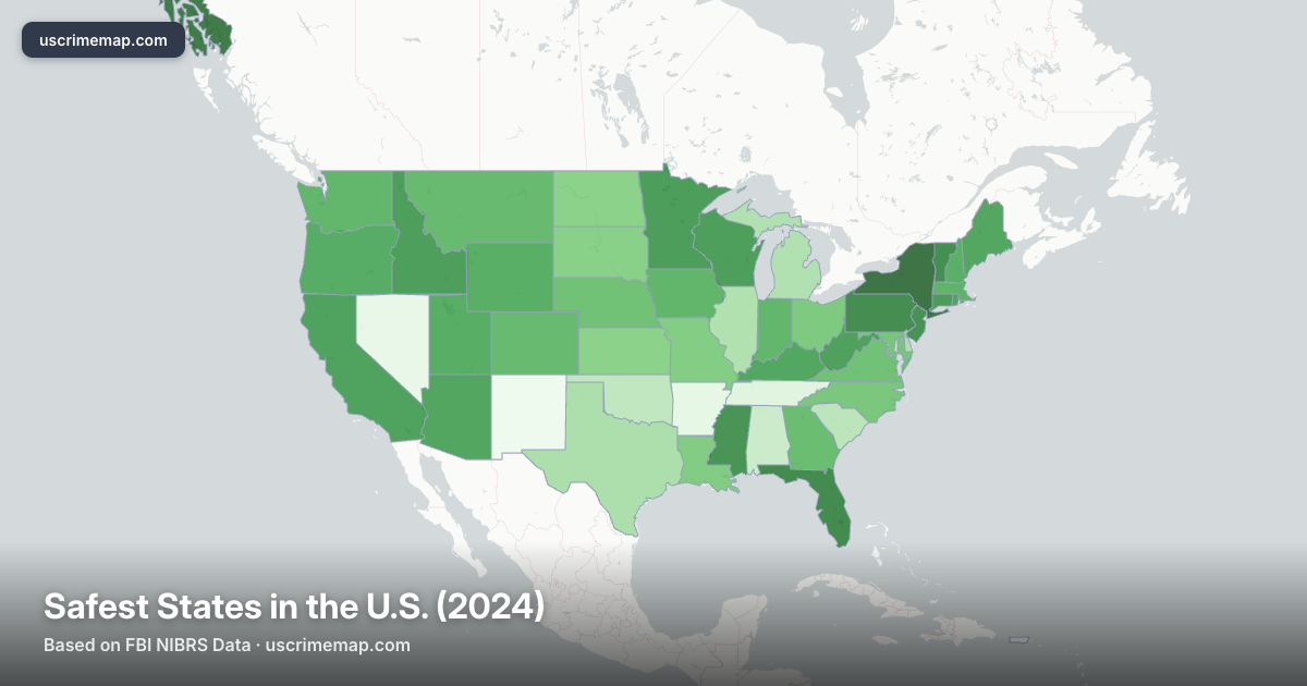 Safest States in the United States (2024) | U.S. Crime Map